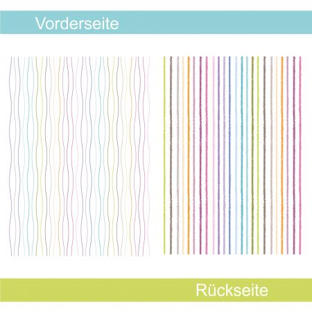 Wellig gestreift bunt - Designpapier